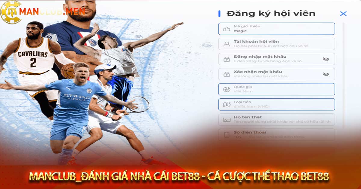 Đăng ký và đăng nhập bet88