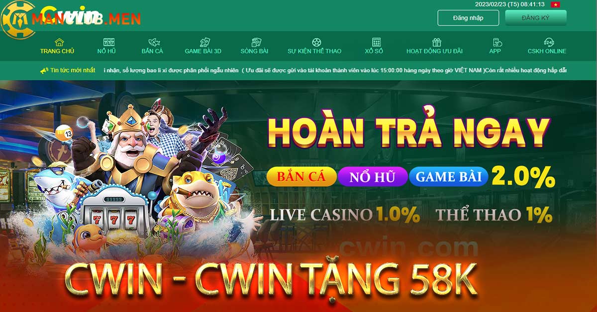 Thông tin hoạt động trang chủ cwin