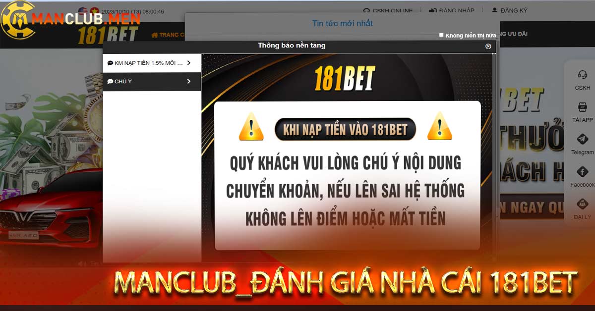 Manclub_Đánh giá nhà cái 181bet - Chơi game bài 181bet casino